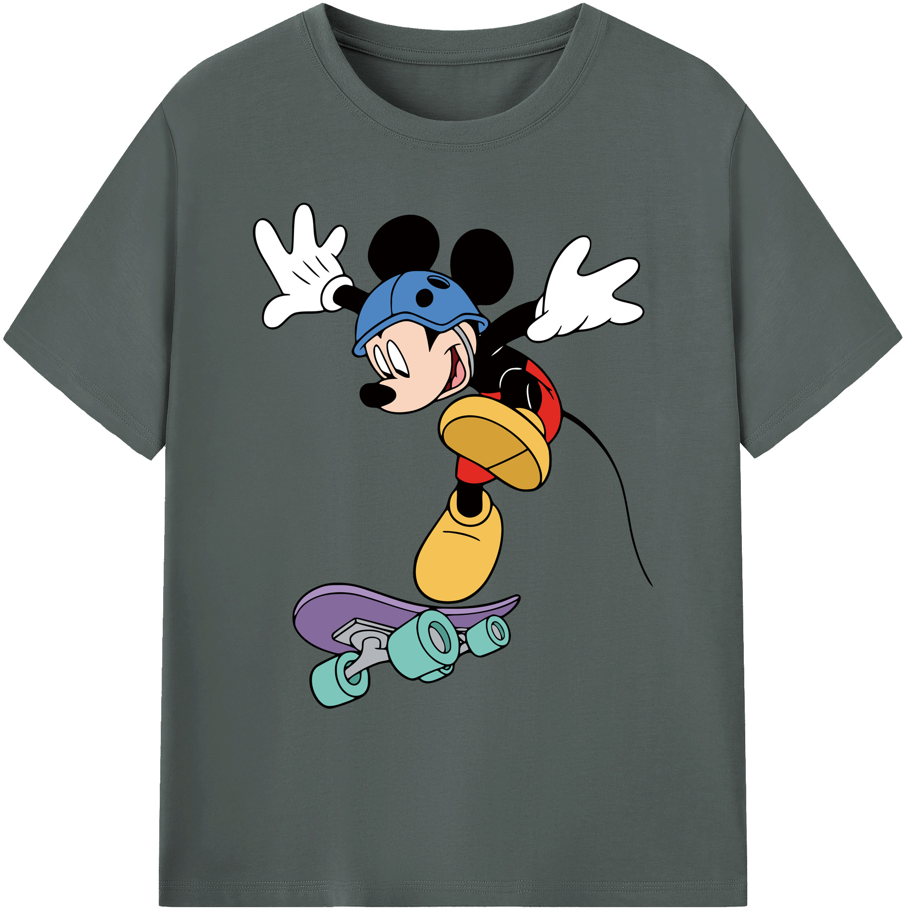 ミッキーマウス Mickey Mouse 綿100％ メンズ半袖Tシャツ｜肌触りやわらか＆通気性